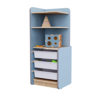 Угловой шкаф с ящиками из коллекции мебели «НЕГА» (цвет голубой) - «globural.ru» - Архангельск