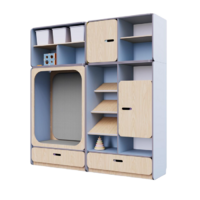 Детская стенка с местом для хранения и прямоугольной зоной отдыха из коллекции «НЕГА» (цвет голубой) - «globural.ru» - Архангельск