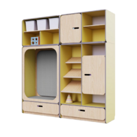 Детская стенка с местом для хранения и прямоугольной зоной отдыха из коллекции «НЕГА» (цвет желтый) - «globural.ru» - Архангельск