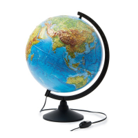 Глобус Земли физический  с подсветкой D=320 мм - «globural.ru» - Архангельск