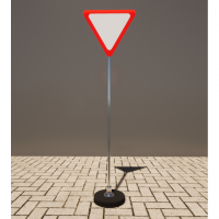 Знак дорожный "Уступите дорогу" 2.4 типоразмер 40 на стойке с основанием 3кг - «globural.ru» - Архангельск