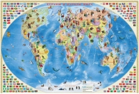 Настенная политическая карта мира для дошкольников "Страны и народы -2" - «globural.ru» - Архангельск