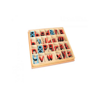 Английский подвижный деревянный алфавит в коробке - печатные буквы. 5/10 штук - «globural.ru» - Архангельск