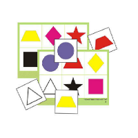 Лото "Цветное геометрическое" (8 планшета, 48 карточки, цветное, ламинированное) - «globural.ru» - Архангельск