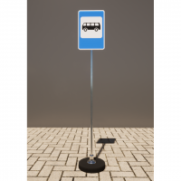 Знак дорожный "Место остановки автобуса" 5.16 типоразмер 40 на стойке с основанием 3кг - «globural.ru» - Архангельск