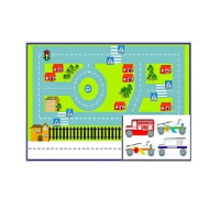 Игровой коврик "Дорожное движение - 3" с набором транспортных средств - «globural.ru» - Архангельск