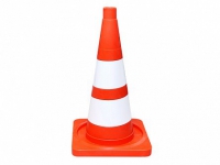 Сигнальный дорожный конус (мягкий, с двумя белыми полосами) - «globural.ru» - Архангельск