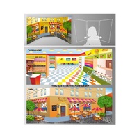 Стенд для сюжетно-ролевых игр 2-х сторонний (супермаркет, кафе) - «globural.ru» - Архангельск