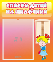 Стенд "Список детей на шкафчики" №6 - «globural.ru» - Архангельск