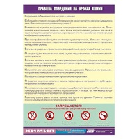 Таблица демонстрационная "Правила поведения на уроках химии" (винил 100х140) - «globural.ru» - Архангельск