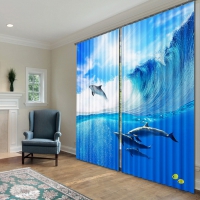 Комплект светонепроницаемых штор "Дельфины" - «globural.ru» - Архангельск