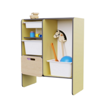 Шкаф для игрушек во входную группу из коллекции мебели «НЕГА» (цвет желтый) - «globural.ru» - Архангельск
