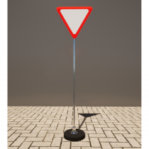 Знак дорожный "Уступите дорогу" 2.4 типоразмер 40 на стойке с основанием 3кг - «globural.ru» - Архангельск