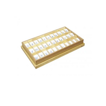 Английский алфавит на пластиковых табличках. Синий. Прописные буквы. 20/20 штук. - «globural.ru» - Архангельск