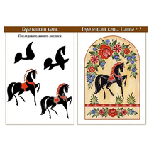 Комплект учебно-наглядного пособия для уроков рисования в школе и детском саду "Городецкая роспись" - «globural.ru» - Архангельск