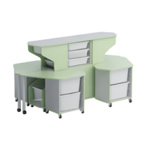 Модуль-стеллаж "Робот-Робик 002" (серый/фисташковый) - «globural.ru» - Архангельск