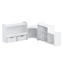 Набор стеллажей для игрушек и пособий "Росток" (белый) - «globural.ru» - Архангельск