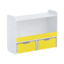 Стеллаж для игрушек и пособий "Росток 1" (белый/желтый) - «globural.ru» - Архангельск