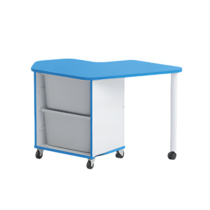 Стол детский правый Робик 002 (белый/синий) - «globural.ru» - Архангельск