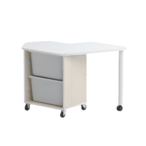 Стол детский правый Робик 002 (дуб молочный/белый) - «globural.ru» - Архангельск