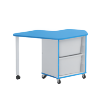 Стол детский левый Робик 002 (белый/синий) - «globural.ru» - Архангельск