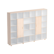 Шкаф-стеллаж 2 дверки (бук/белый) - «globural.ru» - Архангельск