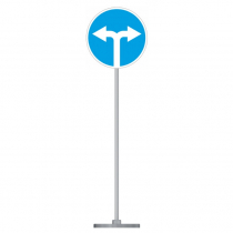 Знак дорожный "Движение направо или налево" 4.1.6 типоразмер 40 на стойке с основанием 3кг - «globural.ru» - Архангельск