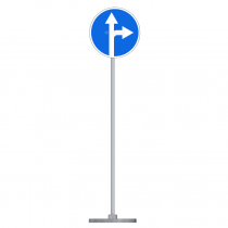 Знак дорожный " Движение прямо или направо" 4.1.4  типоразмер 40 на стойке с основанием 3кг - «globural.ru» - Архангельск