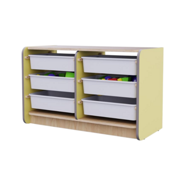 Двойной модуль для хранения игрушек из коллекции мебели «НЕГА» (цвет желтый) - «globural.ru» - Архангельск