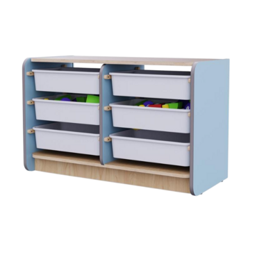 Двойной модуль для хранения игрушек из коллекции мебели «НЕГА» (цвет голубой) - «globural.ru» - Архангельск