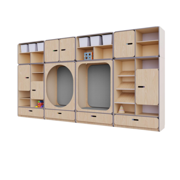 Детская стенка с местом для хранения и зонами отдыха из коллекции «НЕГА» (цвет бежевый) - «globural.ru» - Архангельск