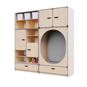 Детская стенка с местом для хранения и овальной зоной отдыха из коллекции «НЕГА» (цвет бежевый) - «globural.ru» - Архангельск