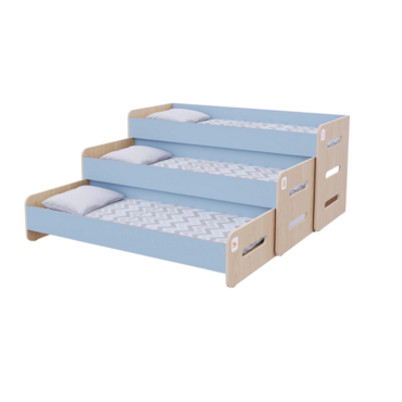 Раздвижная кровать 3 секции в спальную зону из коллекции «НЕГА» (цвет голубой) - «globural.ru» - Архангельск