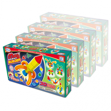 Магнитный конструктор Строитель. Базовый 30 деталей + колесная база. Комплект на группу - «globural.ru» - Архангельск