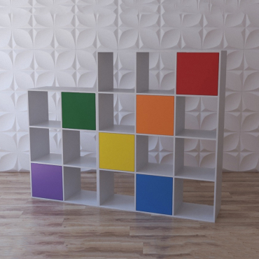 Стеллаж для игрушек и книг "Яркие акценты" - «globural.ru» - Архангельск