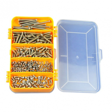 Набор крепежных элементов из нержавеющей стали (винты, гайки) в пластиковой коробке - «globural.ru» - Архангельск