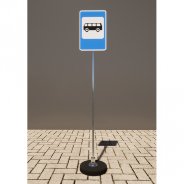 Знак дорожный "Место остановки автобуса" 5.16 типоразмер 40 на стойке с основанием 3кг - «globural.ru» - Архангельск