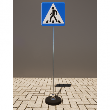 Знак дорожный "Пешеходный переход" 5.19.1 типоразмер 40 на стойке с основанием 3кг - «globural.ru» - Архангельск