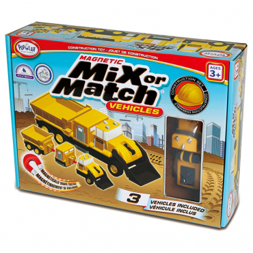 Магнитный конструктор Транспорт "Смешай и собери". Серия Строительная техника. Стартовый набор - «globural.ru» - Архангельск