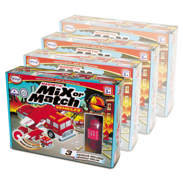 Магнитный конструктор Транспорт "Смешай и собери". Серия Пожарная и спасательная техника. Комплект на группу - «globural.ru» - Архангельск