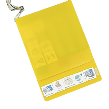 Коммуникативная книга с карточками PECS/ПЭКС (Большая, цвет желтый) - «globural.ru» - Архангельск