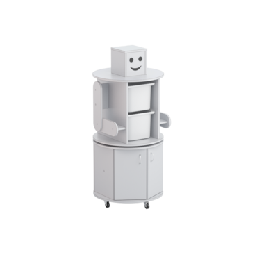 Тумба поворотная Робот-Робик (серый/белый) - «globural.ru» - Архангельск