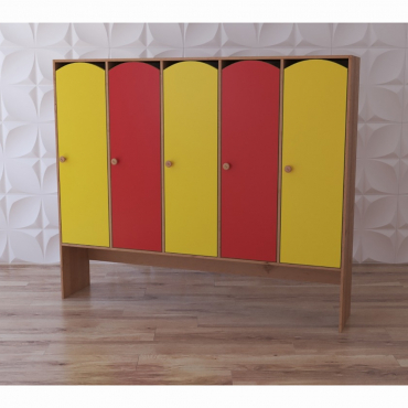 Шкаф 5-секционный с нишей под скамью "Яркое детство" - «globural.ru» - Архангельск