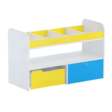 Стеллаж для пособий 1 (белый/желтый/синий) - «globural.ru» - Архангельск