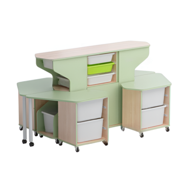 Модуль-стеллаж "Робот-Робик 002" (бук/фисташковый) - «globural.ru» - Архангельск