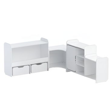 Набор стеллажей для игрушек и пособий "Росток" (белый) - «globural.ru» - Архангельск