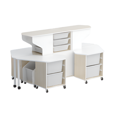 Модуль-стеллаж "Робот-Робик 002" (дуб молочный/белый) - «globural.ru» - Архангельск