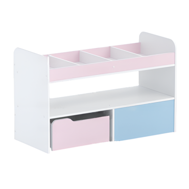 Стеллаж для пособий 1 (белый/зефир/прибрежный синий)  - «globural.ru» - Архангельск