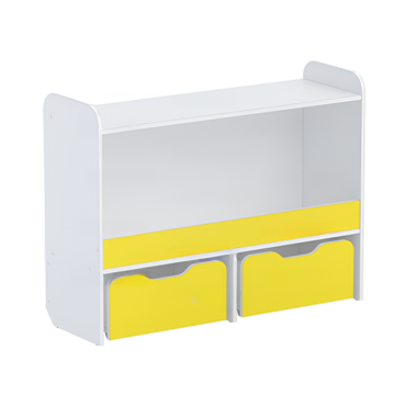 Стеллаж для игрушек и пособий "Росток 1" (белый/желтый) - «globural.ru» - Архангельск