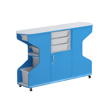 Стеллаж Робик 002 (синий/белый) - «globural.ru» - Архангельск